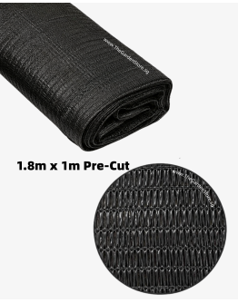 80% Black Sun Shade Netting 1.8m x 1m Pre-Cut | Garden Plant Shade Cloth | Outdoor Greenhouse Shade Mesh