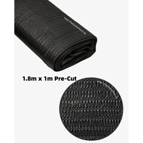 80% Black Sun Shade Netting 1.8m x 1m Pre-Cut | Garden Plant Shade Cloth | Outdoor Greenhouse Shade Mesh