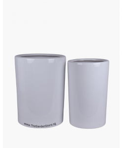 Cilindro White Tall Ceramic Pot