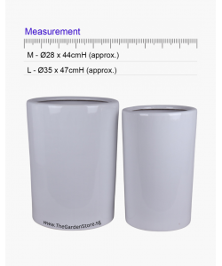 Cilindro White Tall Ceramic Pot