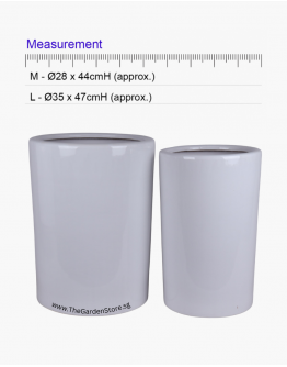 Cilindro White Tall Ceramic Pot