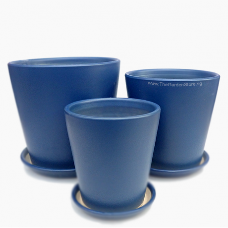 Iseo Minimalist Blue Ceramic Pot