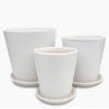 Iseo Minimalist White Ceramic Pot Glossy Finish includes free saucer