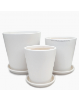 Iseo Minimalist White Ceramic Pot Glossy Finish