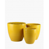 Line Design Yellow Ceramic Pot