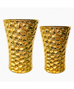 Paititi Gold Tall Ceramic Pot