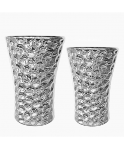 Paititi Silver Tall Ceramic Pot