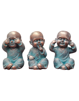 3 Wise Baby Statues 14cm By 13.5 By 21cm