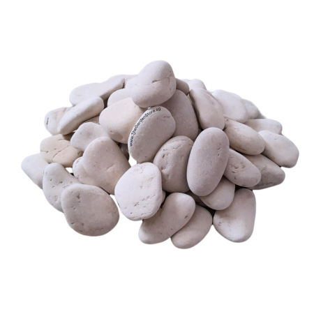 20kg White Flat Pebbles 40-60mm